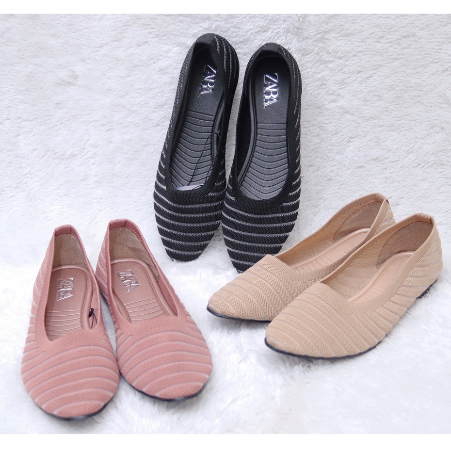 Sepatu Wanita Flat Sepatu Heels Wanita Terbaru Flatshoes Zara Kekinian Wanita Rajut Flyknitt Sepatu Slip Sepatu Kerja Wanita