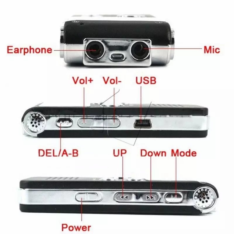 NA - Alat Perekam Suara Digital Voice Recorder Mini Mp3 Player 8Gb DR01