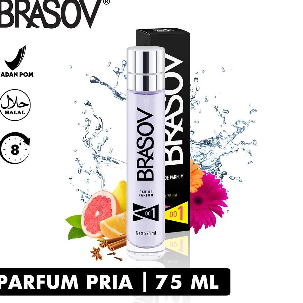 BRASOV Parfum Pria 75 ML Eau De Parfum HALAL 001