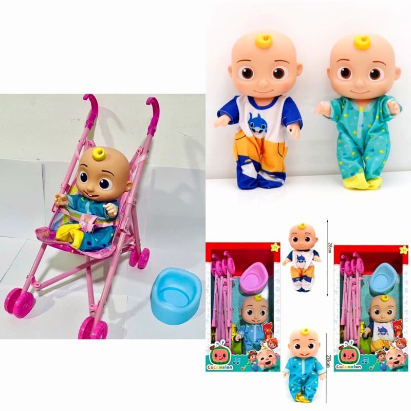 mainan boneka trolley baby dengan suara dan music