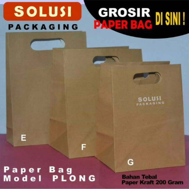 

PAPER BAG PLONG G 15X20X12CM/TAS KERTAS/SHOPPING BAG