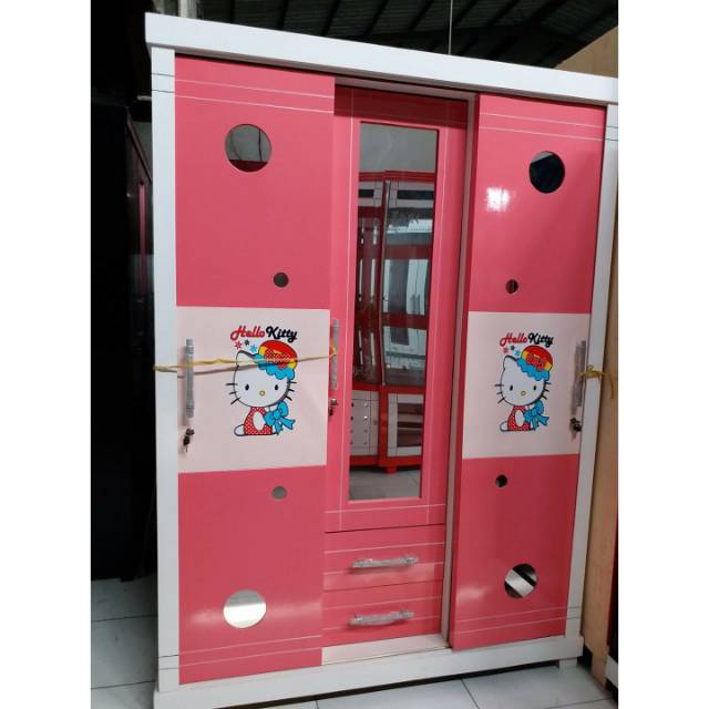 Lemari 3 Pintu Sliding Karakter Motif Lukis Promo Harga Shopee Indonesia