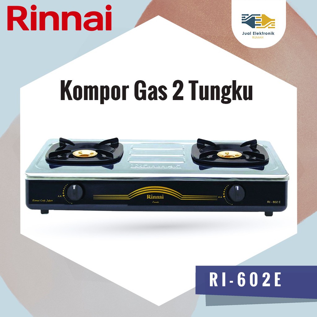 Kompor Gas 2 Tungku Rinnai RI-602E / RI602E Penawaran Terbatas