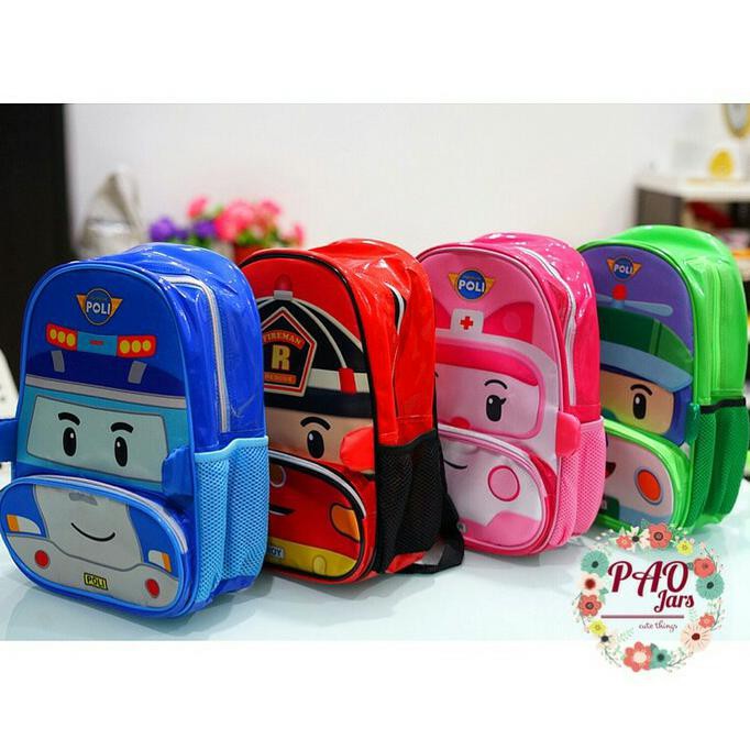 Tas Sekolah Anak Robocar Poli / Tas Ransel Tk / Backpack Bagpack Anak