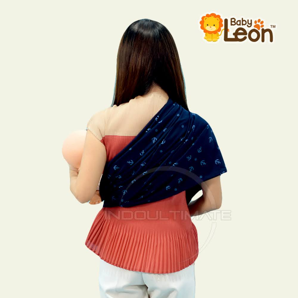 Gendongan Bayi Samping Dengan Kantong Geos BABY LEON Motif Sling Bayi Baby Carier Hipseat Bayi BY-44-01