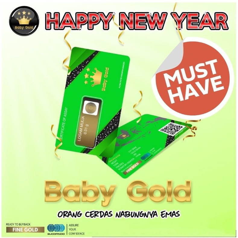 Emas Baby Gold 0,01 gr 24k 99%Original