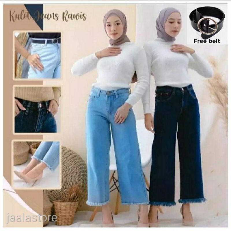 KULOT JEANS POLOS RAWIS