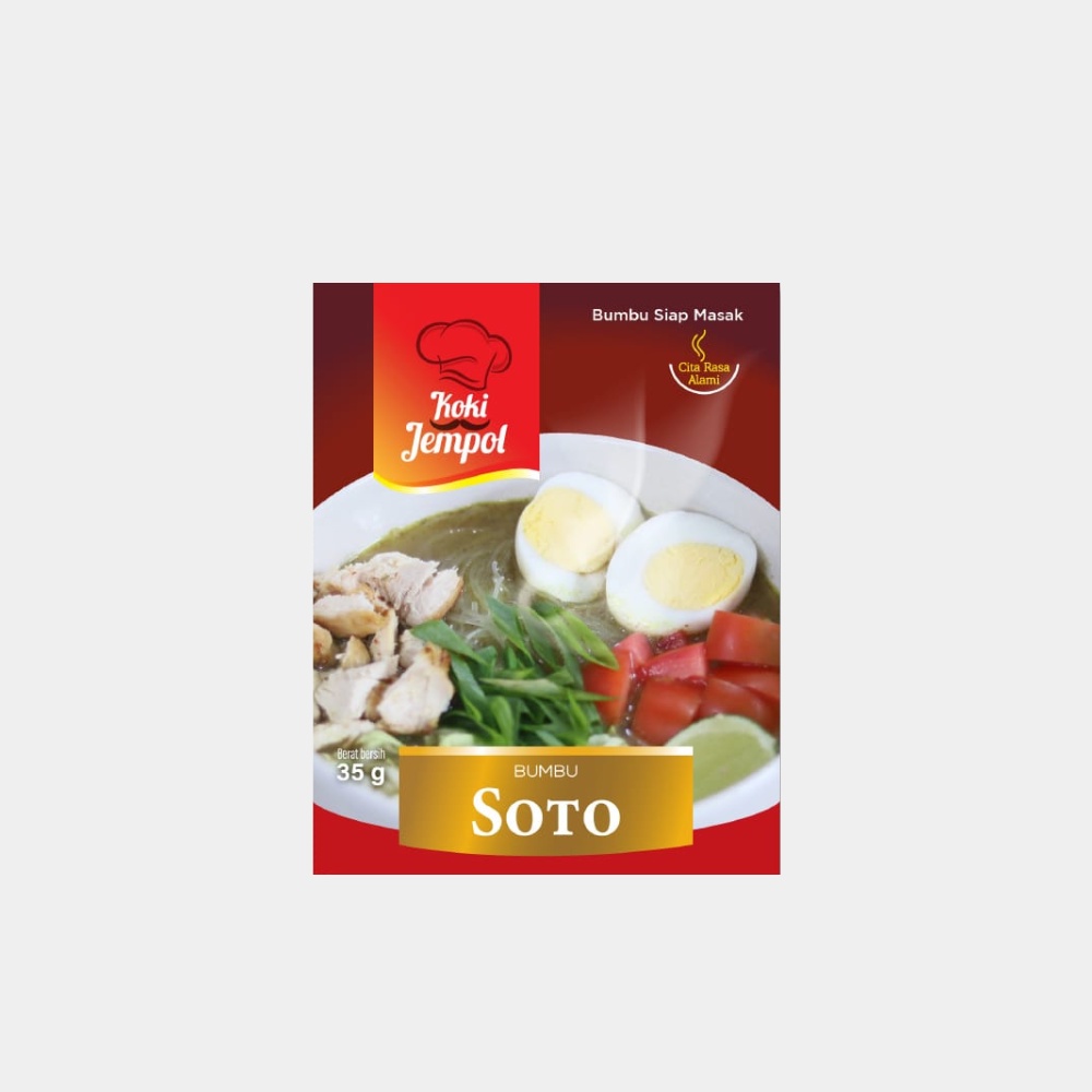 Soto Bumbu Masak 35gr / Bumbu Instan Soto / Bumbu Siap Masak Koki Jempol