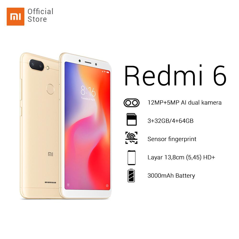 HANDPHONE XIAOMI XIOMI REDMI 6 RAM 4GB ROM 64GB GARANSI