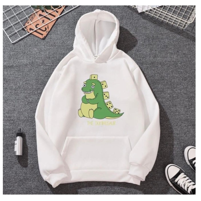 HOODIE WANITA DOMINOSAUR FLEECE TEBAL PREMIUM TERBARU,