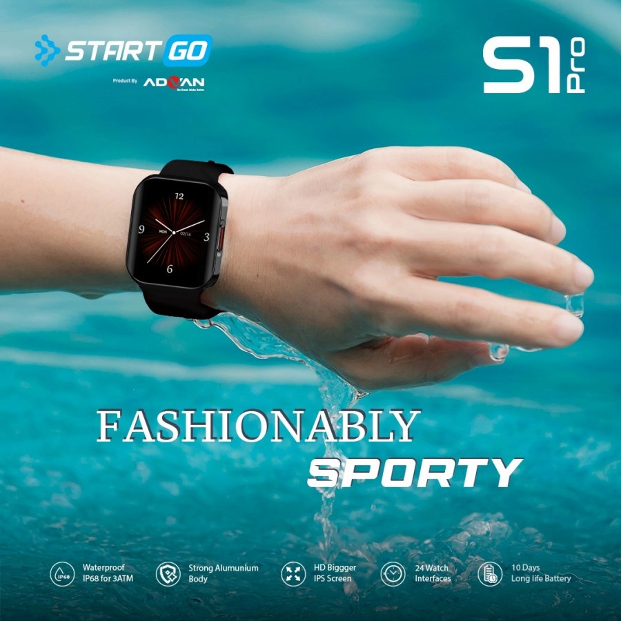 STARGO S1 Pro Smartwatch 1.69” IPS Screen Advan smart watch SpO2 IP68 waterproof