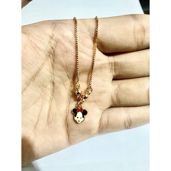 Y410 Kalung Anak Perempuan Titanium Mickey Mouse Kalung Anak Titanium Asli Tidak Luntur Aksesoris An