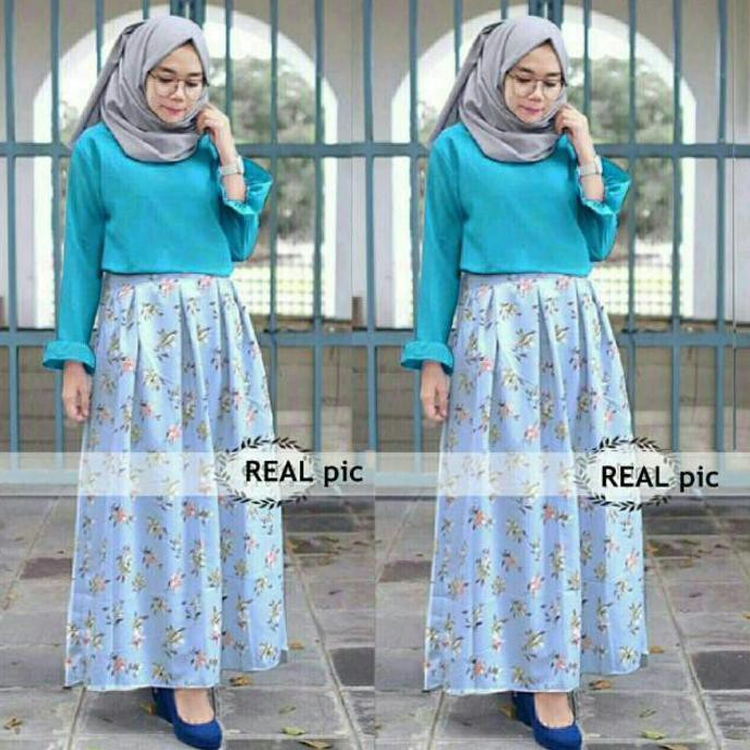 JUAL set syari kiara biru FREE ONGKIR