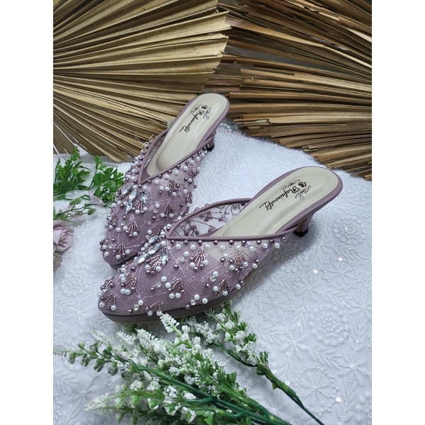 sepatu wedding Marisa mauve tinggi 7cm