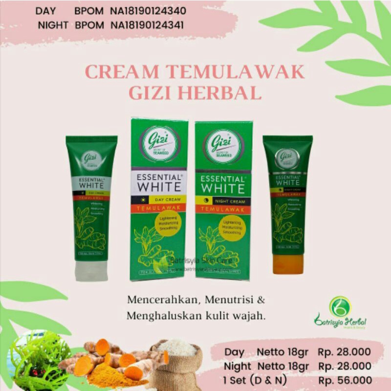 Pelembab Wajah cream temulawak gizi herbal mecerahkan anti kusam