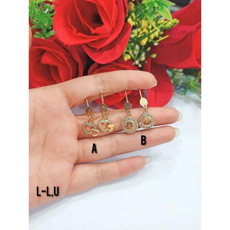 Fourfashion Anting Jepit Xuping Love &amp; Bulat Kekinian PD046