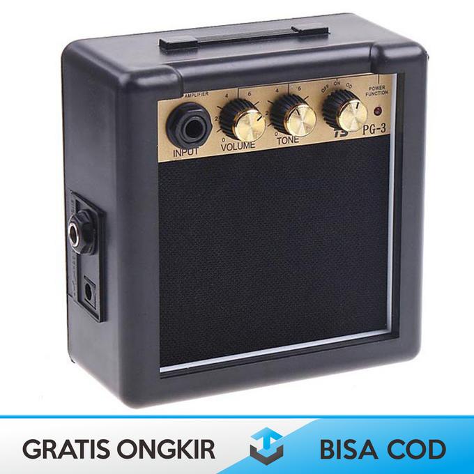 Amplifier Mini Portable Gitar Listrik 9V Pg 3 W Power Speaker Original