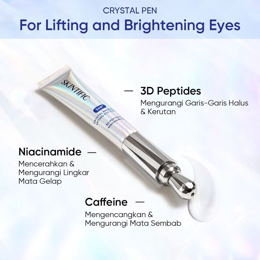 ★ BB ★  SKINTIFIC 360 Crystal Massager Lifting Eye Cream - 20gr【BPOM】