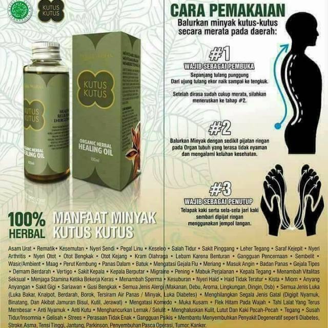 44 Minyak KUTUS KUTUS Organic Healing Oil 100ml - Tamba Waras