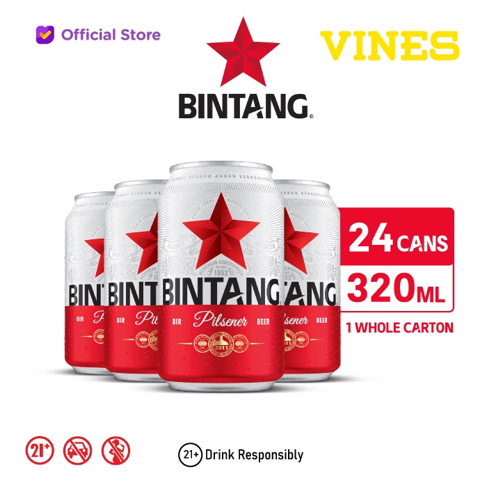 Jual Bir Bintang Can 320mL X 24 Pcs | Shopee Indonesia