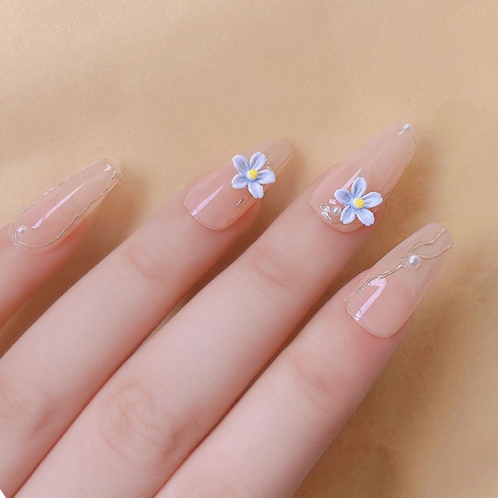 MXBEAUTY Colorful Nail Art Decoration Pastoral Series DIY Nail Art Accessories Flower Nail Art Jewelry Cute Manicure Resin Charm Five Petal Flower