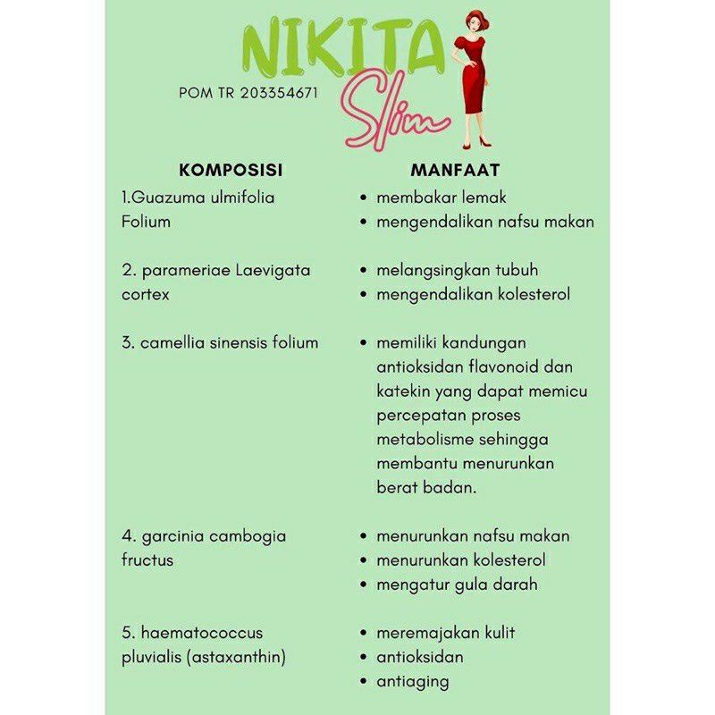 Nikita slim (FREE GIFT) slimming kapsul BPOM HALAL hokkyshop