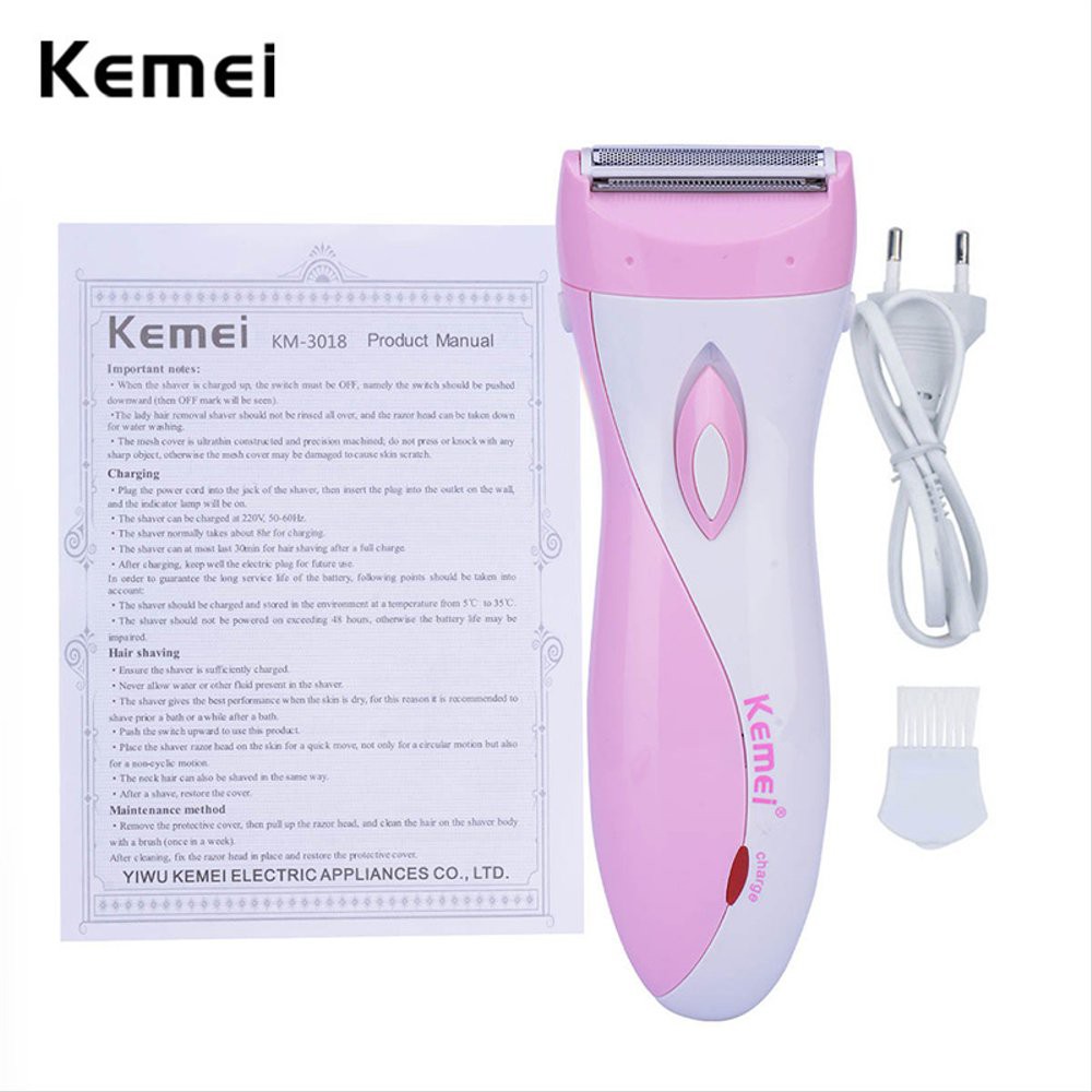 Kemei Alat Cukur Wanita Lady Shaver KM 3018 Pencukur Bulu Kaki Ketiak