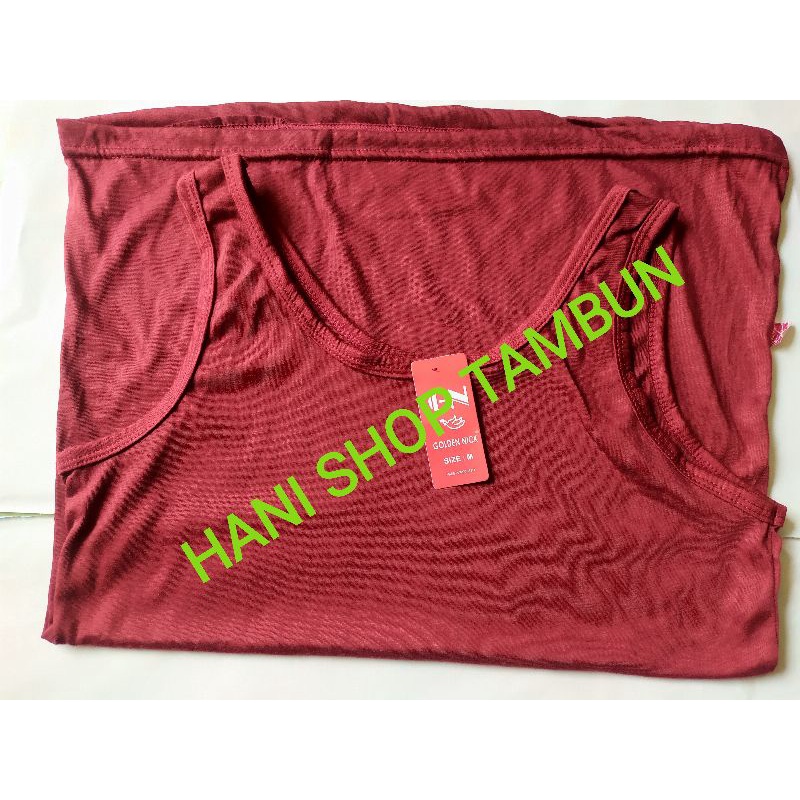 Singlet cewek / wanita Tank Top Golden Nick tali besar-Merah