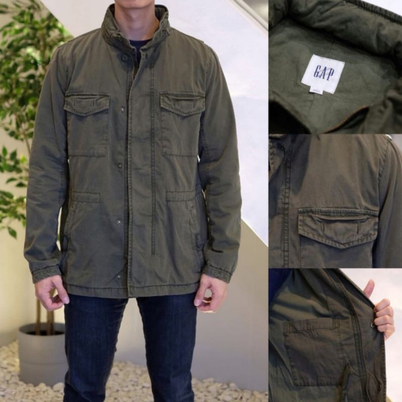 JAKET GAP PARKA MILITARY HIDDEN HOOD ORIGINAL