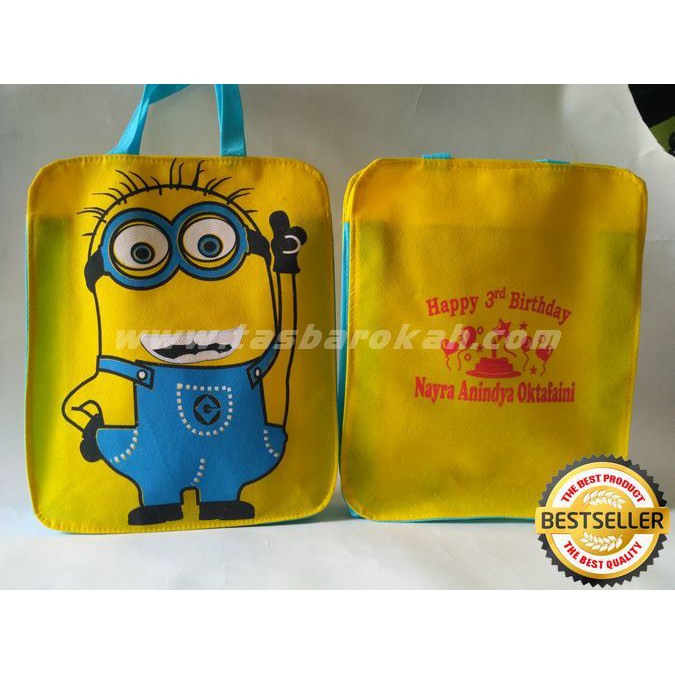 

Tas Ultah Anak | Tas Ulang Tahun Anak Minions Model Jinjing | Goodie Bag