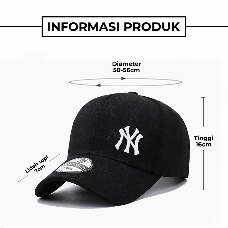 Topi Pria Wanita Baseball Distro Bordir NY Yankess Hat Fashion Korean Style kualitas bahan import BSAG