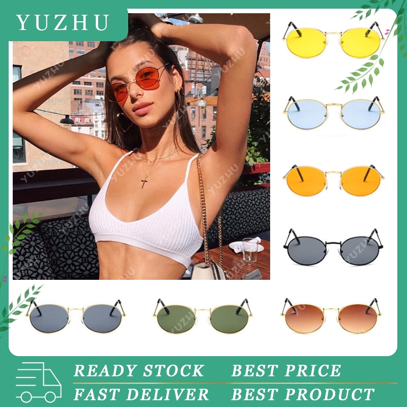 (YUZHU) Ready Stock Kacamata Wanita Anti Uv Kacamata Hitam Murah Aksesoris Fashion