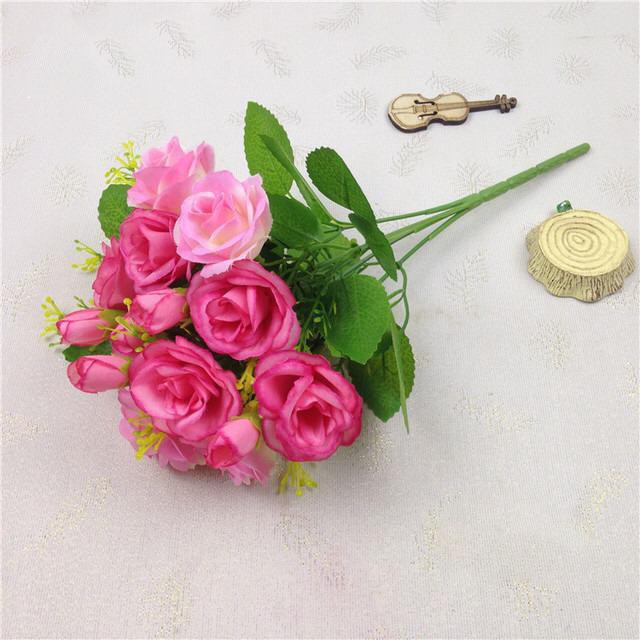 COD BUNGA MAWAR  BUNGA TANGKAI PLASTIK BUNGA ARTIFISIAL BUNGA PAJANGAN BUNGA HIASAN BT9018-PINK