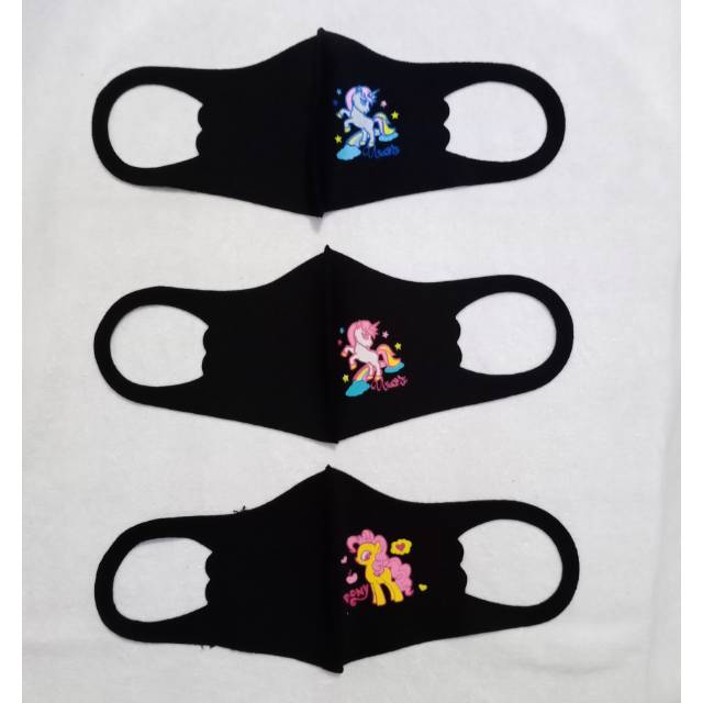 MASKER ANAK KAIN SCUBA MOTIF LITTLE PONY BAHAN PREMIUM KUALITAS BAGUS