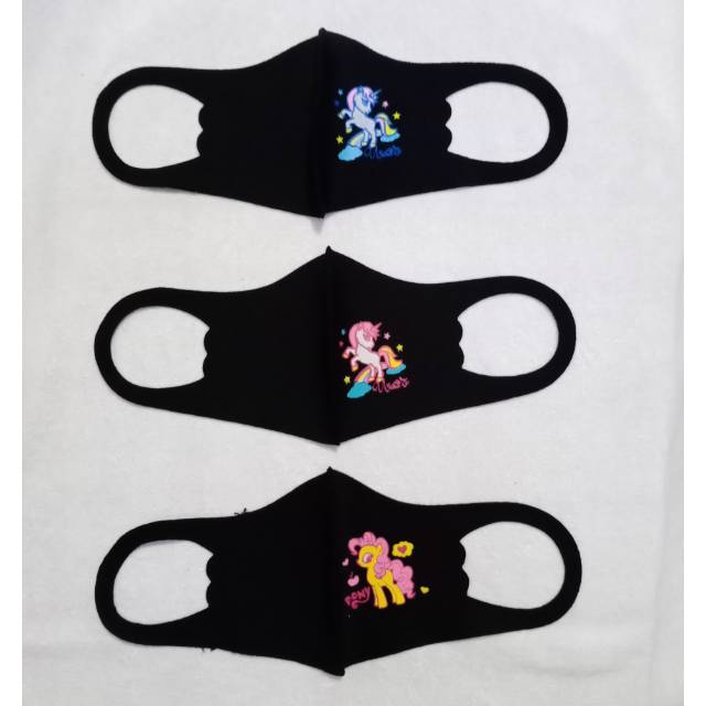 MASKER ANAK KAIN SCUBA MOTIF LITTLE PONY BAHAN PREMIUM KUALITAS BAGUS