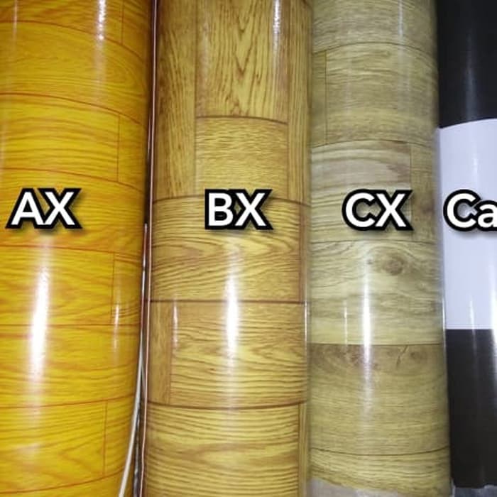 Liw7 Perlak Meja Lantai Karpet Vinyl Spons Vinil Motif Serat Kayu Coklat Thp4