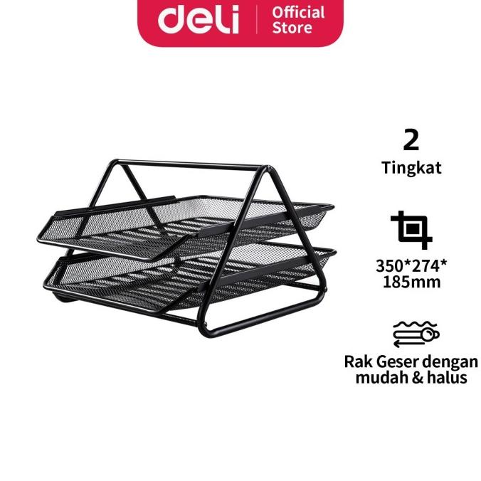 

READY COD Deli E9183 File Tray/Tray Dokumen-2-tier Mesh File Tray PROMOKode 3648