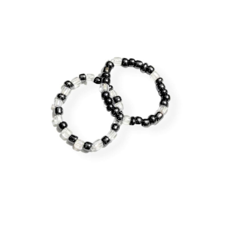 Cincin Beads Blaster Monochrome Kpop Ala Hyunjin Elastic Ring Korea Kpop Idol Elastis