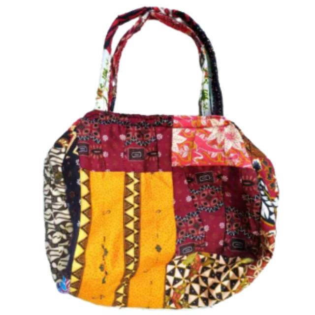 (BISA COD) TAS HAND BAG BATIK PERCA BESAR UKURAN 50x45 cm DENGAN FURING UNTUK LAUNDRY