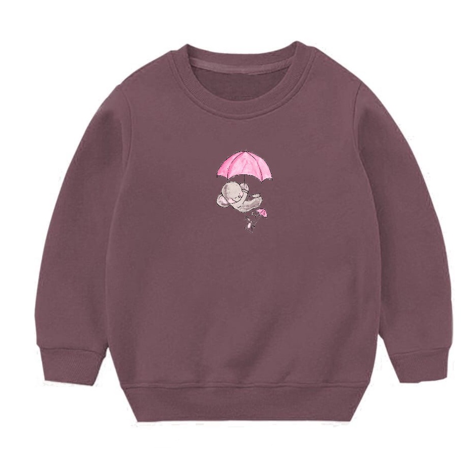 Sweater Crewneck Anak Balita Umbrella Elephant Motif Terbaru