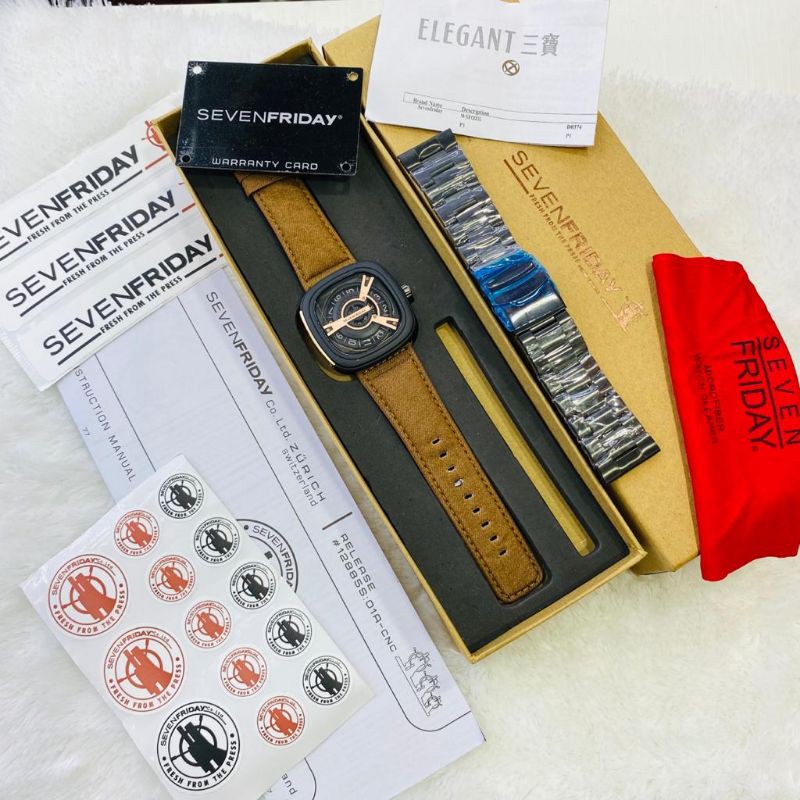 JAM TANGAN SEVEN FRIDAY FREE RANTAI KANVAS SEMI SUPER
