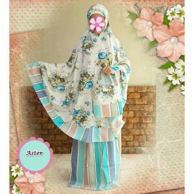 Mukena Bali Dewasa Katun Rayon Super Jumbo Motif Shabby Salur Lily