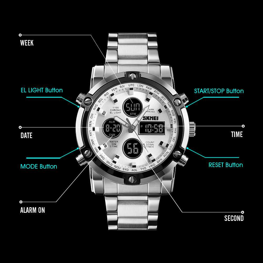 MLNSHP Jam Tangan Kasual Digital Analog Pria - 1389