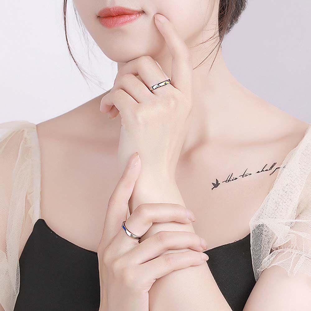 Mxbeauty Cincin Pasangan Romantis Sederhana Wanita Cincin Berlian Tembaga Matahari Gaya Korea Ring
