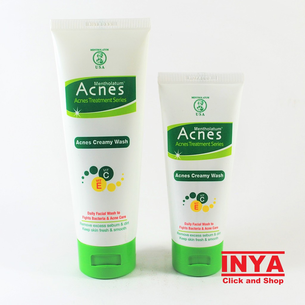 Sabun Muka Cair MENTHOLATUM USA ACNES CREAMY WASH 100gr - ACNES TREATMENT SERIES