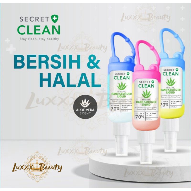 Secret Clean Antiseptic Hand Sanitizer Gel 50ml | Hand Sanitizer Liquid Spray 60ml |  Gantungan Sili