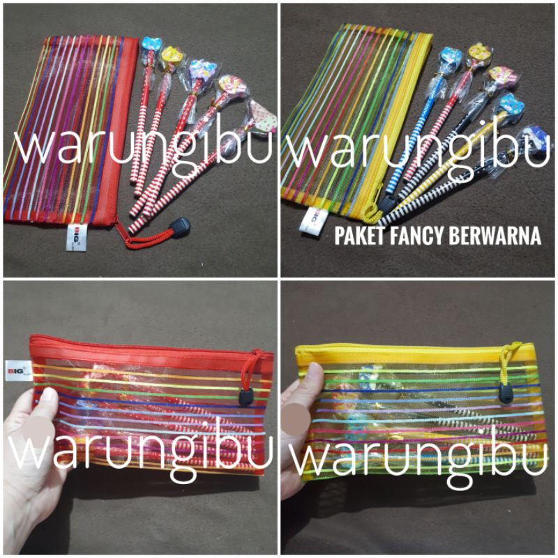 

Paket Alat Tulis Fancy Pouch Jaring Dan Pensil Penghapus Motif Lucu