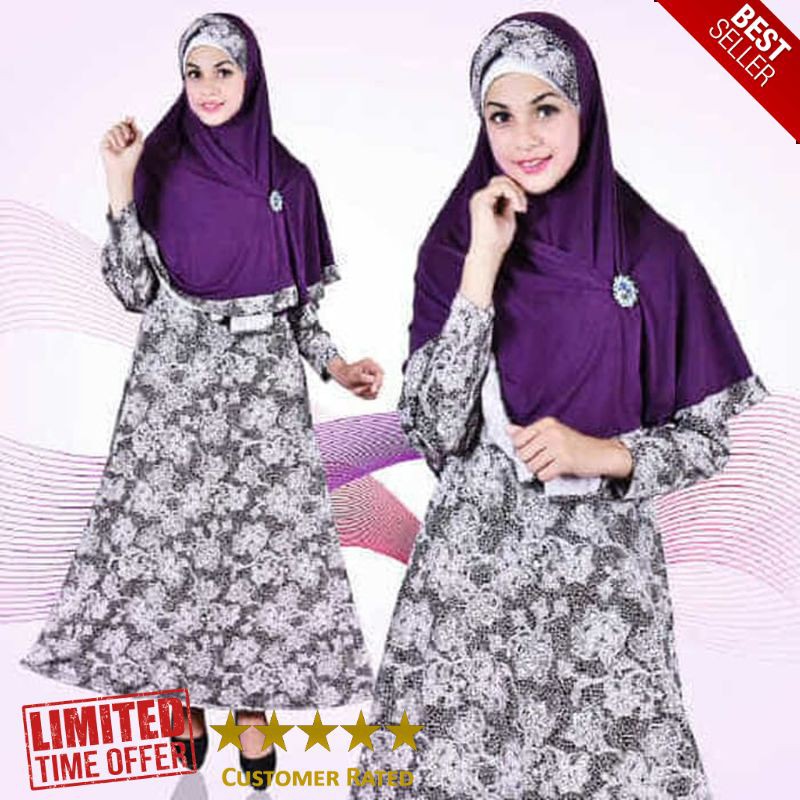 NEW [Syari diani navy FT] gamis wanita jersey navy