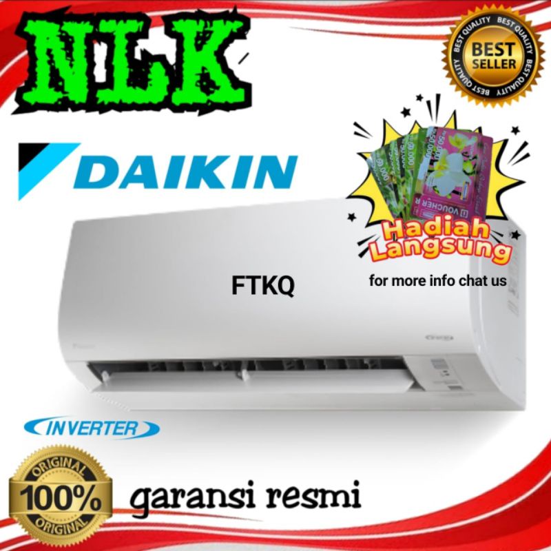 AC DAIKIN 1.5 PK DAIKIN FTKQ 35 + pasang instalasi FLASH INVERTER 1.5