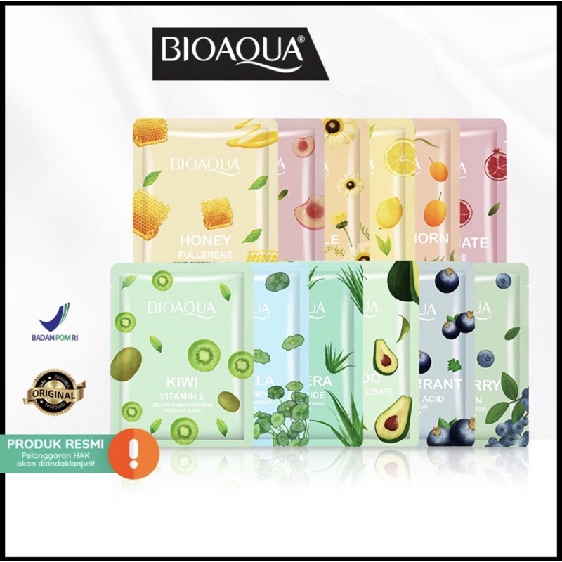 [1 PCS] Bioaqua Sheet Mask Brightening Hydrating Essence Masker Wajah dengan Kandungan Aloevera